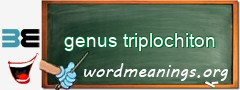 WordMeaning blackboard for genus triplochiton
